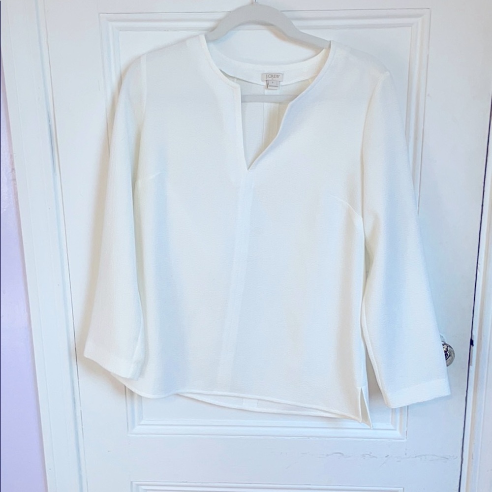 White small J crew professional top